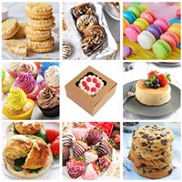 Cajas Pequeñas de Papel Kraft Marrón con Ventana de 6x6x3 Pulgadas para Pasteles, Chocolate, Macarons, Cupcakes, Golosinas, Donuts