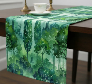Tissu d'ameublement décoratif de haute qualité motif Forêt de pin magique, vendu au mètre, en Velours Hollandais, Satin, Lin, Toile, Matty, Celosia - Product Image 3