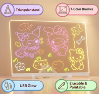 Tableau de dessin LED en acrylique pour enfants, rechargeable, lumineux, effaçable, tablette artistique DIY pour cadeau de Noël ou d'anniversaire