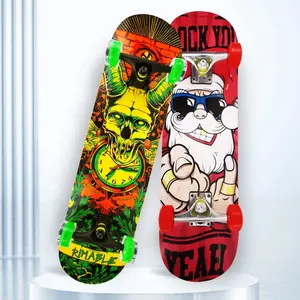 Deep concave wood Hard Maple 608 nylon cage carbon steel bearing hardware printing graphic skateboard for boy