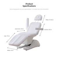 Fauteuil de tatouage électrique de luxe pour salon de beauté, mobilier traditionnel, lit de beauté en PVC couleur personnalisable avec 3 moteurs
