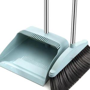 Broom And Dustpan Set Heavy Duty Steel Handle <b>Plastic</b> Dustpan Extra Large For Household Cleaning - Product Image 1