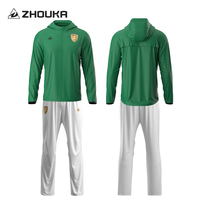 Jersey Sepak Bola Sublimasi Kustom Berkualitas Tinggi Seri Pakaian Olahraga Polyester Bernapas OEM Seragam Tim Sepak Bola Pria