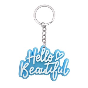 QY Custom Silicone Rubber Keychain PVC diy pendant <b>Key</b> <b>Ring</b> Embossed Logo Luggage Tag Souvenir - Product Image 4