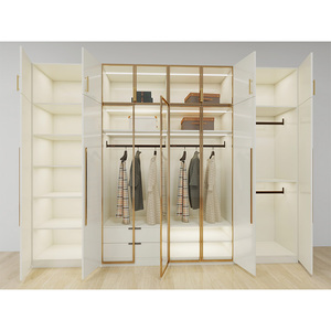 Minimalistischer Verstellbarer Moderner Wohnzimmer-Aufbewahrungsschrank mit Vollhöhen-Aluminiumlegierung-Kleiderschrank - Product Image 3