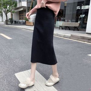 <span class=keywords><strong>Jupe</strong></span> en tricot pour femme, automne-<span class=keywords><strong>hiver</strong></span>, avec pull, taille haute, mi-<span class=keywords><strong>longue</strong></span>, avec fente épaisse, <span class=keywords><strong>jupe</strong></span> enveloppante - Product Image 2