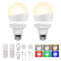 Lampes de table LED rechargeables multifonctionnelles, lot de 2, ampoule d'urgence
