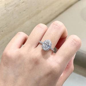Bague de fiançailles Xinfly Luxury Pt950 en platine avec diamant ovale de 1 carat certifié IGI, cultivé en laboratoire, pour elle - Product Image 3