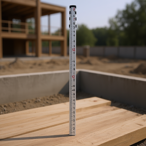 Varilla de nivelación telescópica de aleación de aluminio de 14 pies, herramienta de medición de doble cara para uso en sitios de construcción - Product Image 2