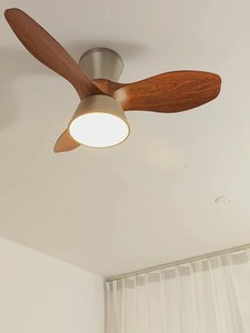 Ventilateur de plafond à LED télécommandé avec éclairage réglable Livraison en 3 jours Lames en bois massif Moteur à courant continu encastré Tension d'entrée 220V - Product Image 6