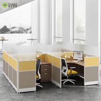 Working Station System Furniture Glass Partitions Two Seater Workstations Office Cubicle Partition