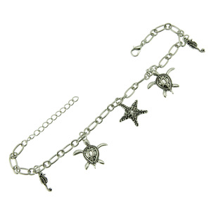 Pulsera de mujer Sea Life, pulsera sencilla con colgante de tortuga y caballito de mar, pulsera pequeña - Product Image 5