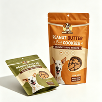 Sachet refermable pour friandises pour chien avec trou de suspension et fenêtre transparente, sac en aluminium personnalisé avec logo