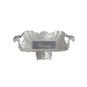 Cuenco De Servir Rectangular De Lujo <strong>Con</strong> Acabado Plateado Y Soporte Para Frutas, Aperitivos Y Exhibicin Decorativa, Hecho a Mano - Product Image 3