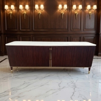 Meuble console en bois massif sur mesure de haute qualité, design mid-century, buffet moderne et élégant pour salon, meuble latéral pour téléviseur 65+ pouces