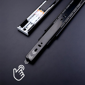 Moderne Küchenschubladenschienen mit Soft-Close, 3-fach Kugelgelagert, Teleskopisch, mit Auto-<span class=keywords><strong>Push</strong></span>-to-<span class=keywords><strong>Open</strong></span> und Vollauszug - Product Image 2