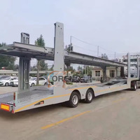 Semi-remorque porte-voitures multi-essieux haute capacité avec plateforme élévatrice réglable, remorque de transport fiable