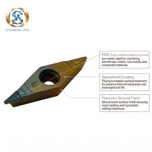 Inserto PCD con Recubrimiento DLC de Alta Precisión SJ VCGT160404, Herramienta de Torneado CNC con Acabado Espejo, Dureza 62-68 HRC, OEM Disponible, 3 Años de Garantía - Product Image 3