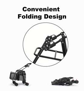 Bunnyhi STC003 Silla De Paseo ligera <span class=keywords><strong>para</strong></span> exteriores Teddy plegable cochecito <span class=keywords><strong>para</strong></span> mascotas pequeño Teddy Cat Pet cochecito perro rosa con mesa - Product Image 5