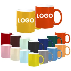 Free Sample Customized Printed Wholesale 11Oz Porcelain White Customised Sublimation Blank Ceramic Cup Coffee Mugs For Promotion