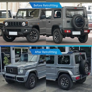 Car Modification Upgrade AMG G63 Body Kit Front Rear Bumper Lip Side Skirt <b>Engine</b> <b>Hood</b> Grille Suitable for Suzuki Jimny - Product Image 3