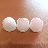 Flacon vide en verre transparent ou ambré de 30 ml ou 50 ml pour déodorant et cosmétiques, avec grand applicateur à bille en quartz rose, idéal pour les voyages