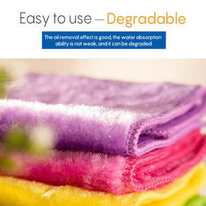Ménage facile enlèvement d'huile fibre de <span class=keywords><strong>bois</strong></span> torchons dégraissage facile Double épaissi fort absorbant l'eau tampon à récurer - Product Image 2
