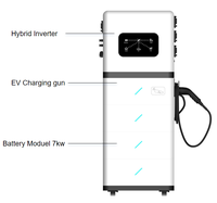 Portable tout en 7kw onduleur hybride système d'énergie solaire 110v IP65 lifepo4 EV chargeur Type 2 stockage d'énergie 15kwh