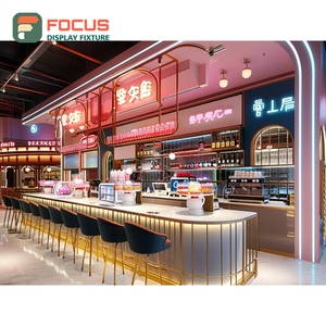 Mostrador de Servicio Contemporáneo para Cafetería con Frente de Vidrio Templado, Área de Exhibición de Accesorios, Mostrador de Caja para Cafetería - Product Image 2