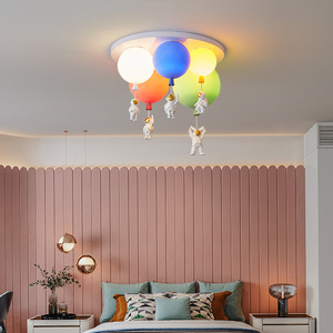 Trendy Nordic Creative Cartoon Decor Ceiling <b>Light</b> for Kids' Bedrooms Frosted Astronaut Balloon <b>Light</b> for Boys Girls AC Power - Product Image 6