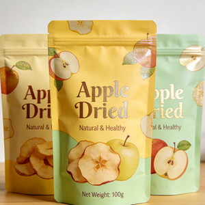Sacs Ziplock Personnalisés <span class=keywords><strong>en</strong></span> Matériau Alimentaire avec Lignes <span class=keywords><strong>de</strong></span> Déchirement pour Emballage <span class=keywords><strong>de</strong></span> Chips <span class=keywords><strong>de</strong></span> Pomme 100g – Offre Spéciale - Product Image 1