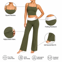 Ensemble de yoga personnalisé avec logo, coussinets de soutien-gorge intégrés, bretelles fines, respirant, color block, taille haute, séchage rapide, athlétique, XXL