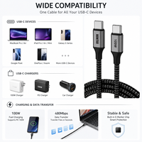 Câble de charge rapide USB C vers USB C PD 100W, coque en alliage de zinc, cordon tressé durable pour ordinateur portable, iPad, Macbook, Samsung