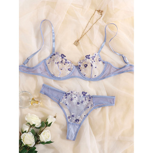 Set <span class=keywords><strong>di</strong></span> Due Pezzi <span class=keywords><strong>di</strong></span> Lingerie Sexy Trasparente per Ragazze Giovani e Mature, Reggiseno e Mutandine Provocanti - Product Image 4