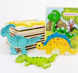 Tablero de rompecabezas de dinosaurio 3D personalizado, forma de dibujos animados, educación, aprendizaje Montessori, rompecabezas pegado, juguetes para niños y niñas - Product Image 1