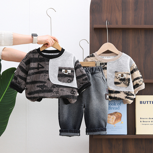 <span class=keywords><strong>ชุด</strong></span>เสื้อผ้า<span class=keywords><strong>เด็ก</strong></span>ผู้ชาย 2 ชิ้น ลายการ์ตูน ผ้าฝ้ายทอ สไตล์ลำลอง คุณภาพสูง ขายส่ง - Product Image 1