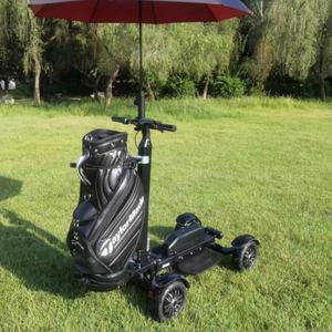 軽量折りたたみ式4輪電動ゴルフカートキックスクーターバッグホルダーアルミ20km/h最高速度150kg積載容量 - Product Image 2