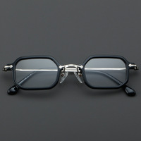 2024 plus récent lunettes personnalisées haut de gamme petit cadre acétate métal carré Prescription hommes montures de lunettes optiques