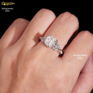 Mode D Farbe Vvs Moissan ite Luxus Designer Trau ringe für Frauen Diamant Sterling Silber Goldringe - Product Image 6