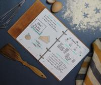 Personnalisé blanc écrire dans votre propre famille bois lin tissu tissu en bois livre de cuisine en bois cuisinier cahier recette livre classeur avec cartes
