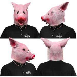 Funny Pig <b>Latex</b> Face <b>Mask</b> Animal Head Costume for Halloween Party Carnival Events Novelty Costume Supplies - Product Image 1