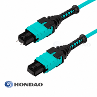 Câble de raccordement multimode MPO vers MPO OM3 12 fibres femelles UPC Type B 3,0 mm Aqua LSZH Cordon de tronçon en fibre optique