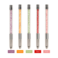 Outil manuel professionnel de stylo Microblading pour le tatouage des sourcils porte-aiguille en acier inoxydable avec 2 têtes interchangeables