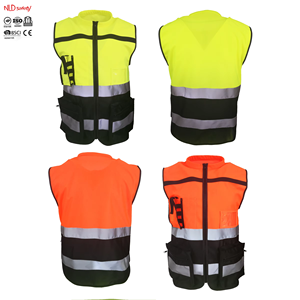 เสื้อกั๊กนิรภัยสะท้อนแสงสีเขียวสะท้อนแสงมาตรฐาน <span class=keywords><strong>EN20471</strong></span> สำหรับคนงานบนท้องถนน - Product Image 1