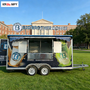 Fully Equipped Street Mobile Ice Cream Cart Tow <b>Bar</b> Food Trailer Multifunctional <b>Snack</b> Food Candy Chips Breakfast Cart - Product Image 5