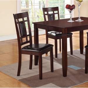 DB Modern Contemporary 5pc Extendable Dining Set Espresso Finish Unique <b>Eyelet</b> Back 4x Chairs Cushion Seats Kitchen Iron <b>Metal</b> - Product Image 4