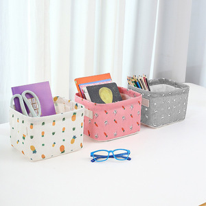 Panier de rangement pliable mini et mignon en toile et polyester 13x20x16,5 cm pour jouets d'enfants, décoration intérieure, organisateur de jouets, panier à linge - Product Image 5