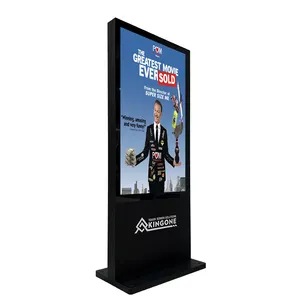 KINGONE 32 43 55 Zoll Android Sunlight Readable Boden stehend Lcd Signage Video Player Digitale Außenwerbung Display