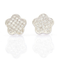 925er Sterling Silber Blumen-Ohrringe mit Zirkonia – Einzigartiger Schmuck