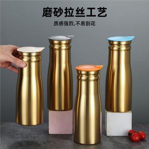 Stainless Steel Cold Water Pitcher 1.0L Gold Single Layer For Home Hotel Restaurant Use - Product Image 5